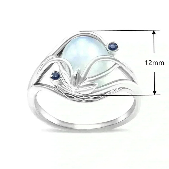 New Sterling Silver Blue Sapphire & Moonstone Ring - Picture 5 of 5
